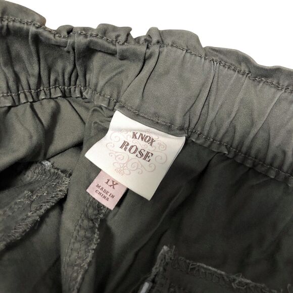 NEW Knox Rose Jogger Pants Joggers Womens Plus Size 1X Dusty Olive Elastic Waist - Picture 7 of 9